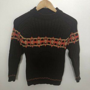 Vintage Kari Lynn Original 70’s Nordic Woman L Sweater Ribbed Deep Geometric